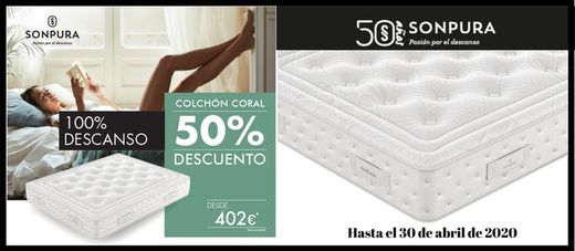 50% de descuento en colchón Coral de Sonpura