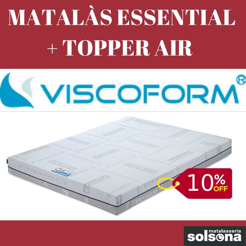 10% de descompte en matalàs Viscoelàstic Essential + Topper Air Viscoform