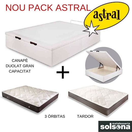 Pack canapé abatible Duolat Gran Capacidad + Colchón Tardor ó Colchón 3 Órbitas marca Astral