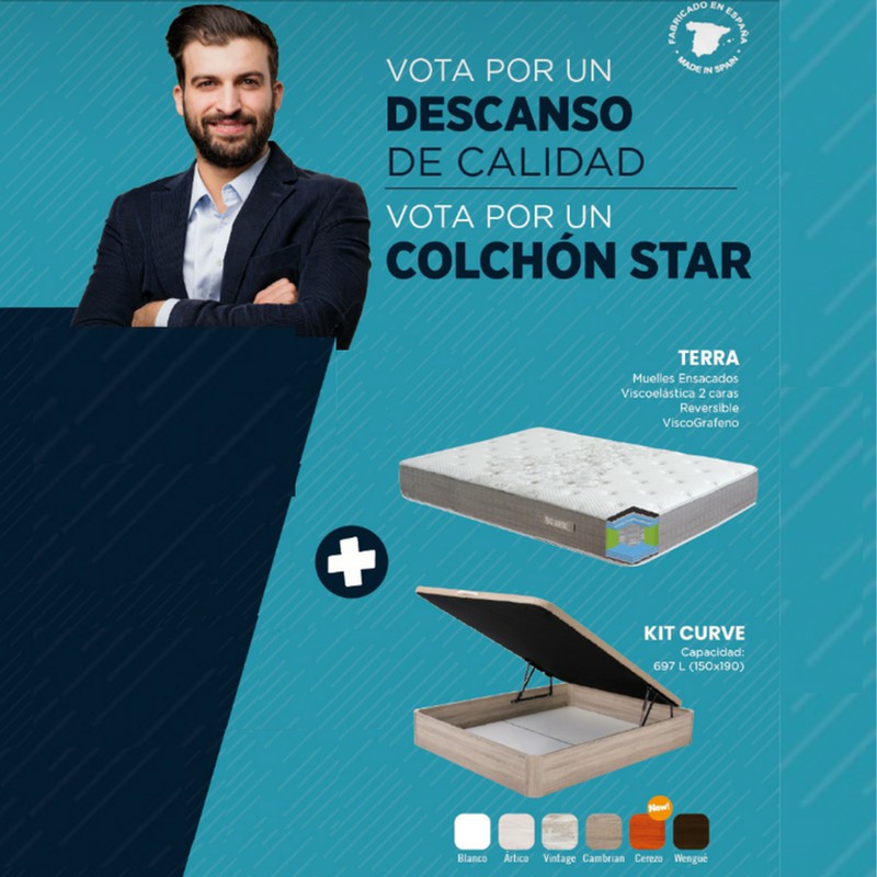 Nou Pack: Matalàs TERRA + Canapè KIT CURVE marca Star