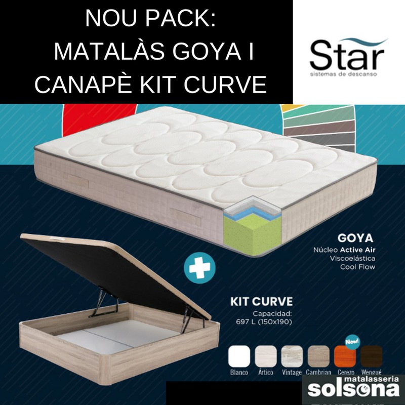 Nou Pack: Matalàs Goya i Canapè Kit Curve marca Star