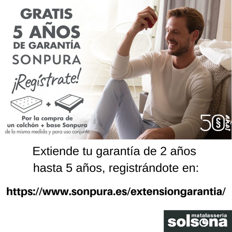 Extiende tu garantía hasta 5 años con la marca Sonpura.