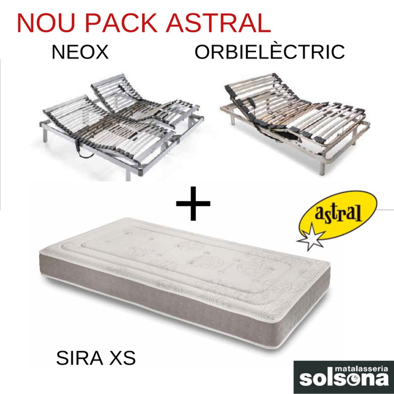 Nuevo Pack Astral Somier Orbieléctric o Neox + Colchón Sira XS