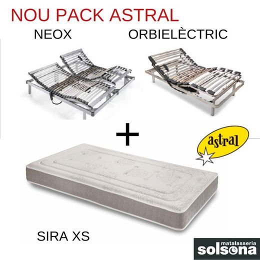 Nuevo Pack Astral Somier Orbieléctric o Neox + Colchón Sira XS