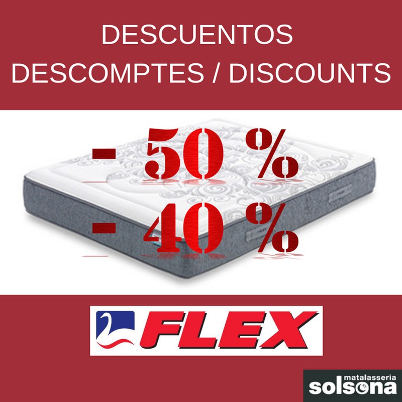 Descuentos del 40 y 50% en colchones Flex