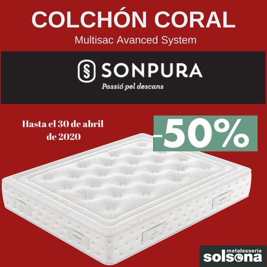 Novedad Sonpura 2020: Colchón Coral al 50% de descuento