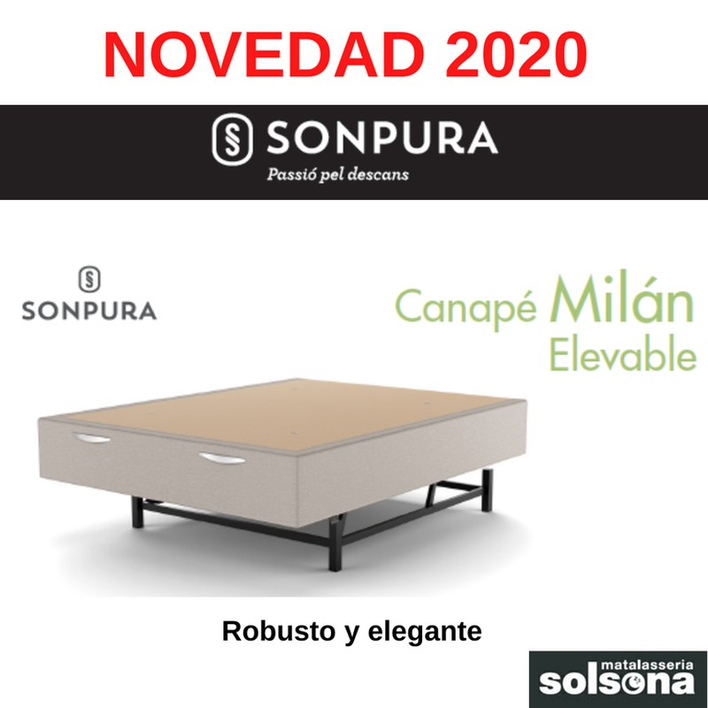 Novedad Sonpura 2020: 15% descuento en Canapé Milan Elevable