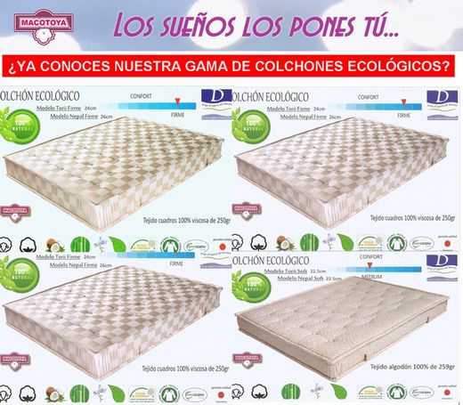 GAMA DE COLCHONES ECOLÓGICOS MACOTOYA