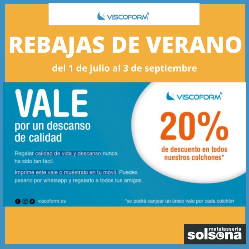 Vale 20% descuento en colchones Viscoform