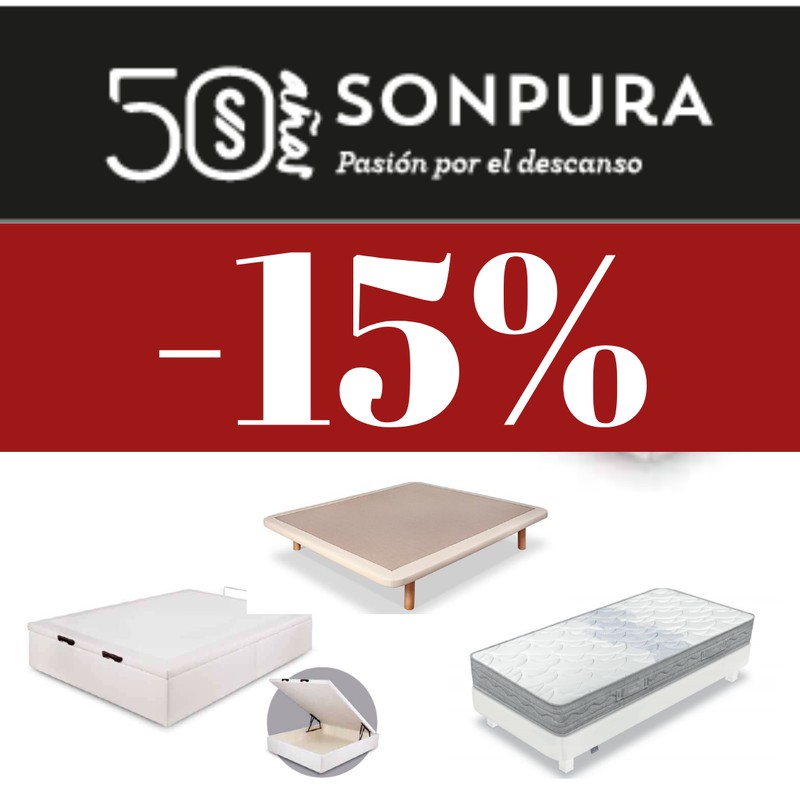 Sonpura descuentos 15% en colchones