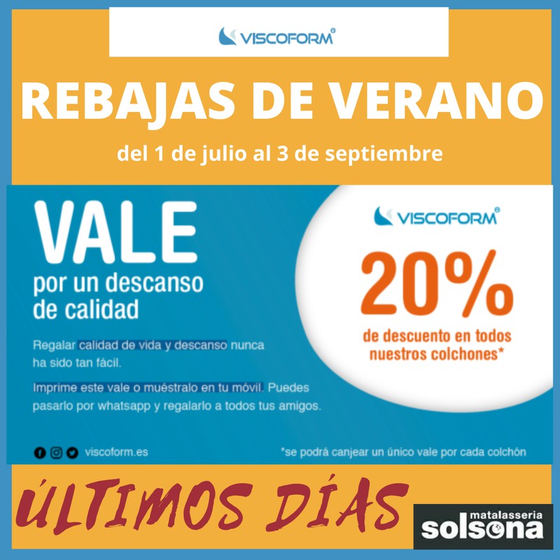 20% de descuento en colchones Viscoform: última semana