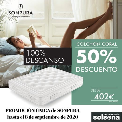 50% de descuento en el colchón Coral de Sonpura