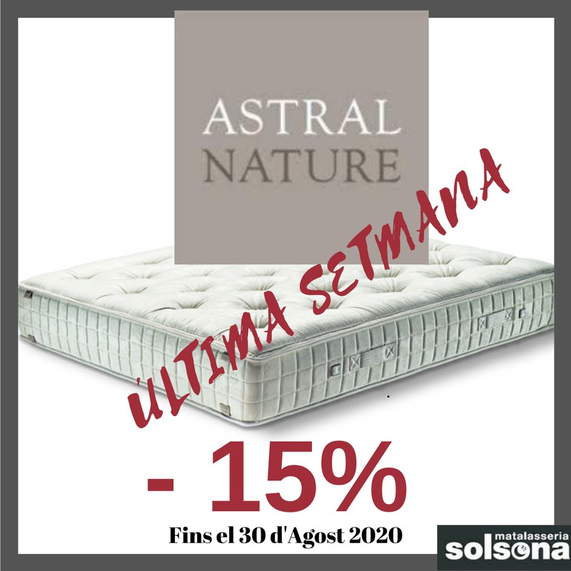 Rebaixes matalassos Astral Nature 15% de descompte: últims dies