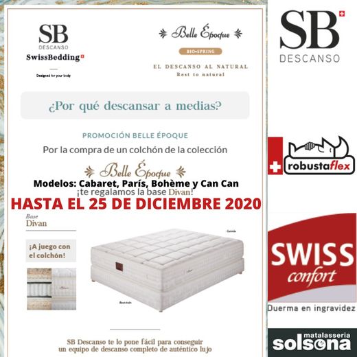 Comprando un colchón de la colección Belle Époque SB Descanso te regala la base DIVÁN