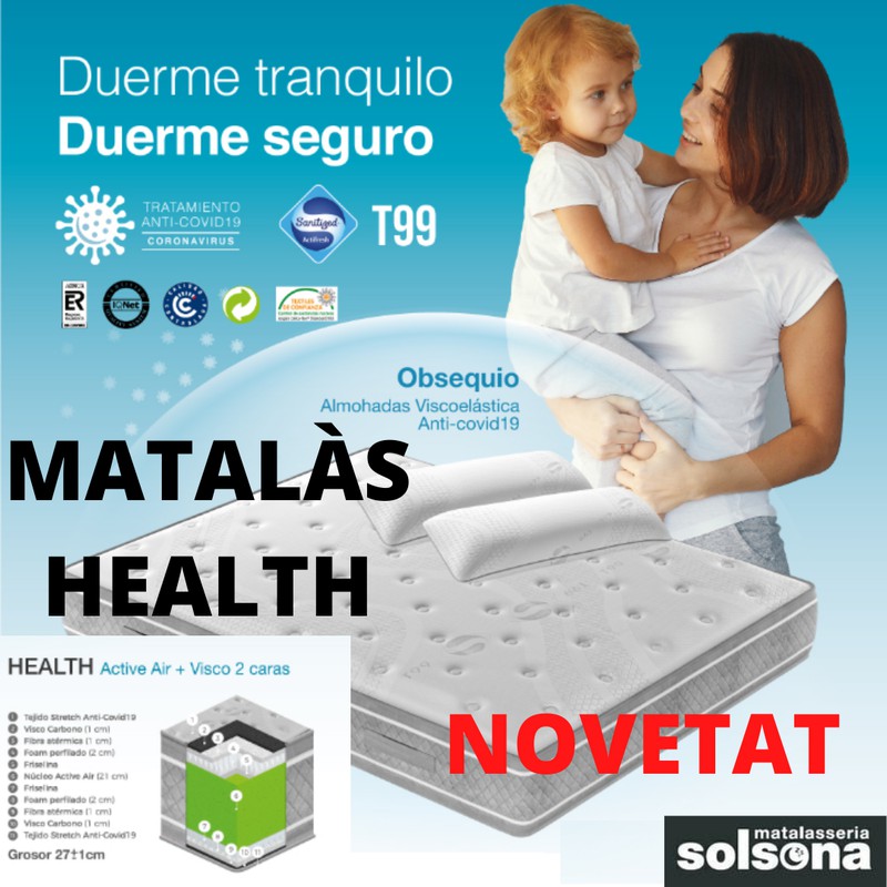 Nou Matalàs viscoelàstic Health amb tractament anti Covid-19 marca Star