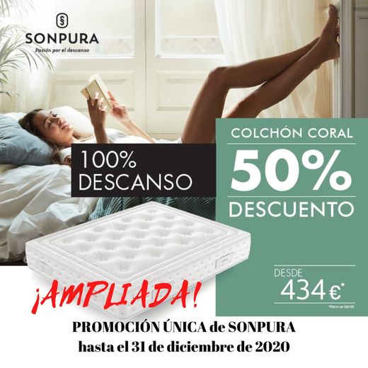 Promoción colchón Coral de Sonpura 50% descuento ampliada
