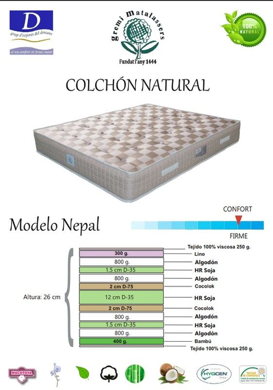Colchón Ecológico Nepal Firme Macotoya