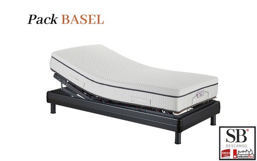 PACK BASEL (SOMIER MOTOR): Somier Suïssa Basel + Matalàs Suïssa Basel Visco marca SB DESCANS