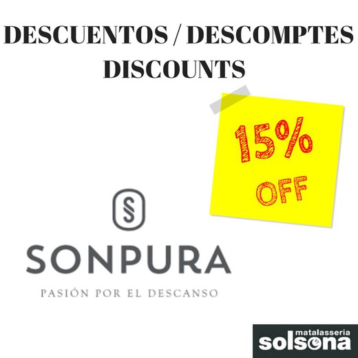 Descuentos del 15% en la marca Sonpura