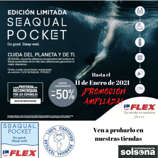 Flex amplia su oferta del colchón Seaqual al 50%