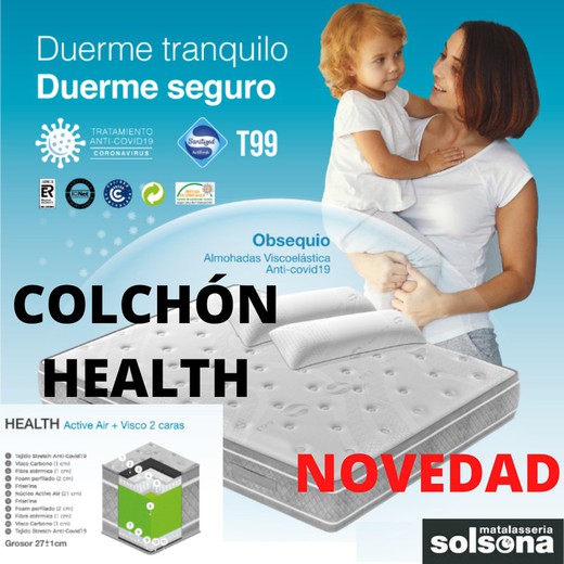 Nuevo Colchón viscoelástico Health con tratamiento anti Covid-19 marca Star