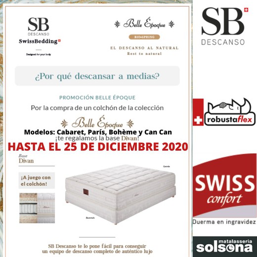 Comprando un colchón de la colección Belle Époque SB Descanso te regala la base DIVÁN