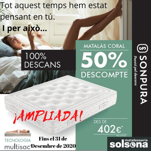 Promoció matalàs Coral de Sonpura ampliada