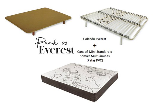 PACK colchón Everest + Canapé Mini-Standard ó Somier Multiláminas marca Astral