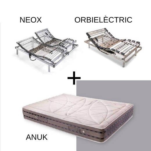 Pack Somier eléctrico Neox u Orbieléctric + Colchón Anuk marca Astral