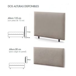 Capçal entapissat per a llit model Abombat de Sonpura