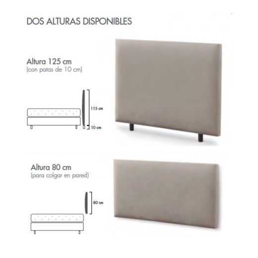 Capçal entapissat per a llit model Abombat de Sonpura