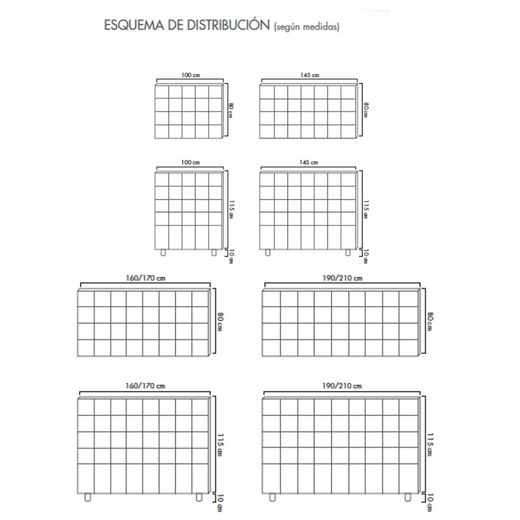 Capçal entapissat per a llit model Quadres de Sonpura