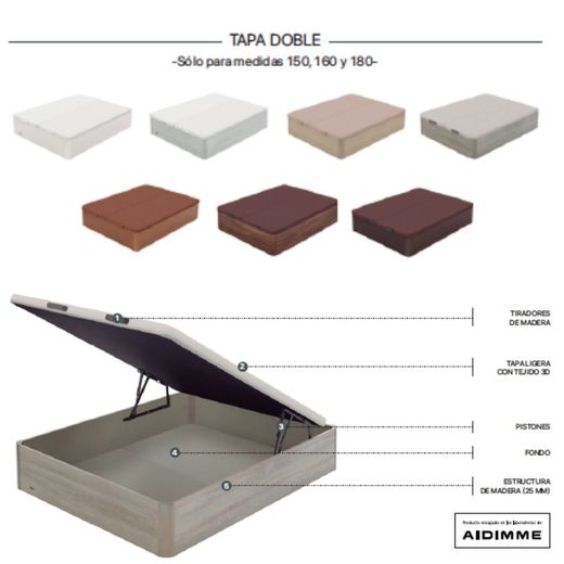 Canapé abatible Arcón Madera Space + y tapa 3D Flex