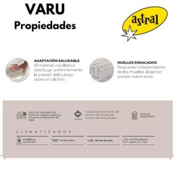Matalàs de molles ensacades i viscoelàstica Varu marca Astral