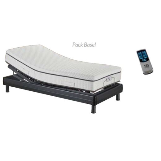 PACK BASEL (SOMIER MOTOR): Somier Suïssa Basel + Matalàs Basel visco marca SB DESCANS
