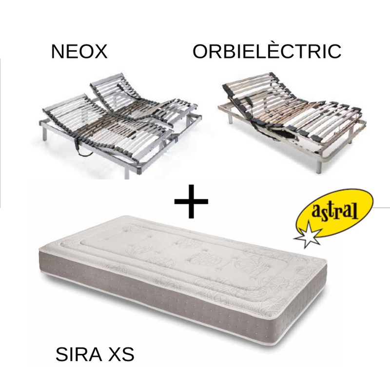 Pack Somier eléctrico Neox u Orbieléctric + Colchón Burdeos marca Astral